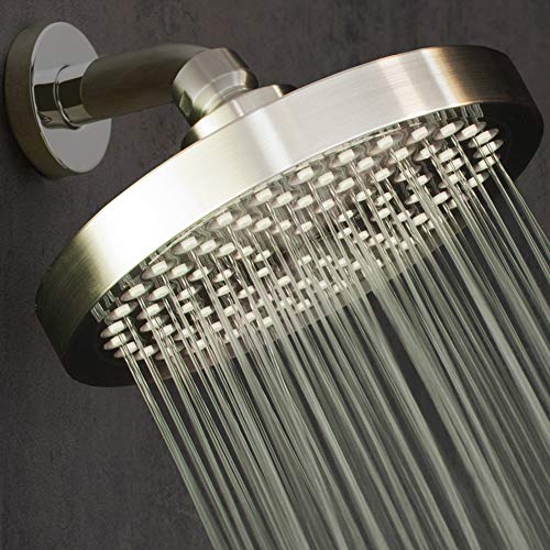 GEMOX Round Rain Shower Head, 6 Easy Installation and Perfect Replacement  for Your Bathroom, Powerful High Pressure, Premium ABS Plastic Luxury